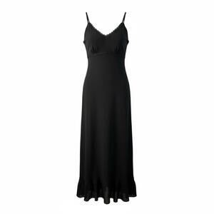 En Français by Huey Waltzer Femme Black Maxi Dress – Size 6 – Elegant A-Line